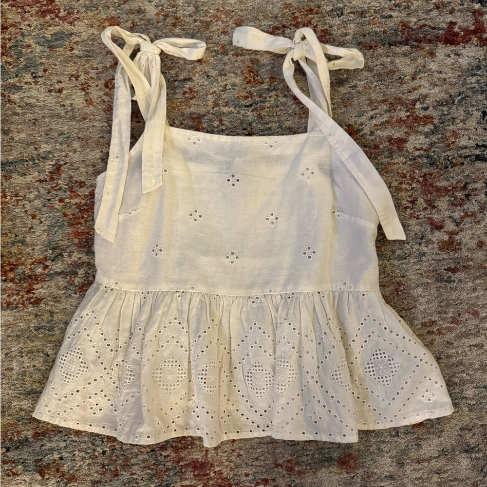 White Eyelet tank top